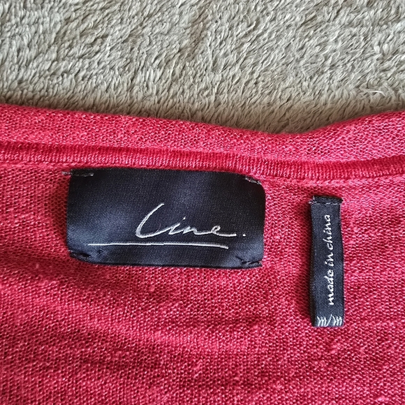 Line linen blend short sleeve lightweight sweater size medium - Picture 12 of 13